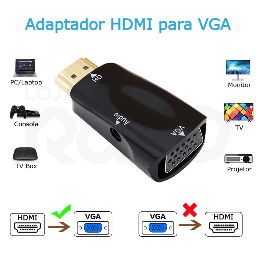 Adaptador HDMI para VGA com Áudio - Image 3