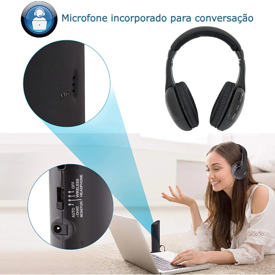 Auscultadores Wireless 5 em 1 QY-2001 - Image 5