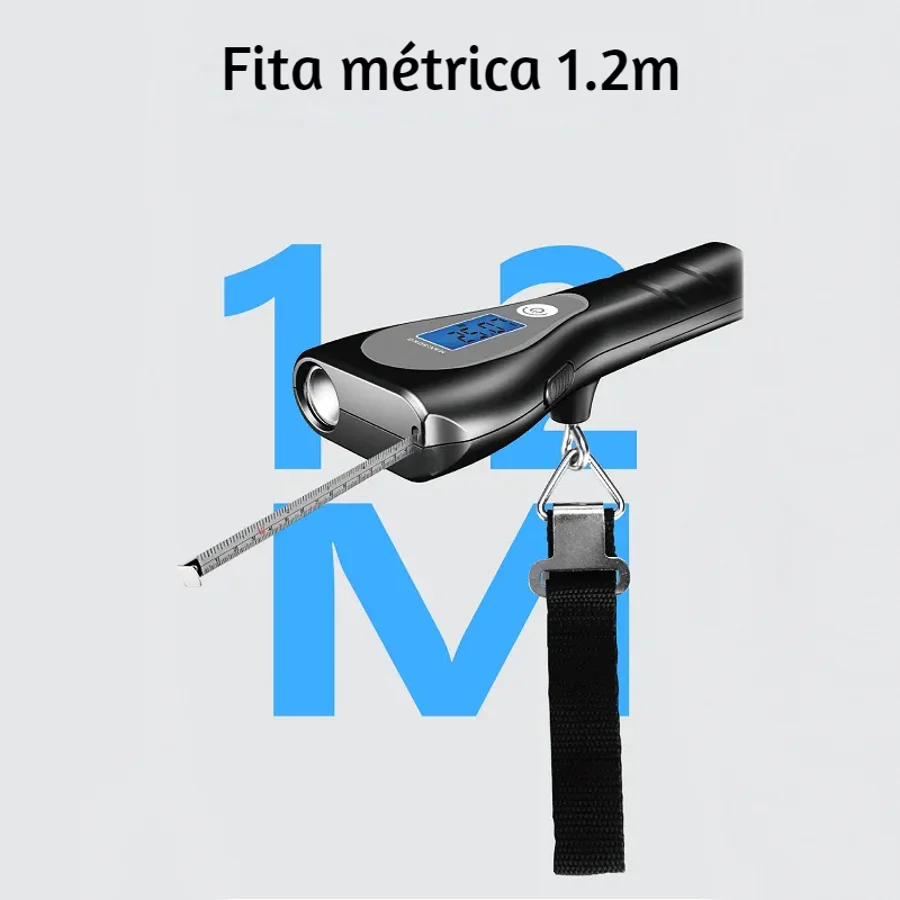 Balança para malas Digital c/ fita métrica e lanterna - Image 4