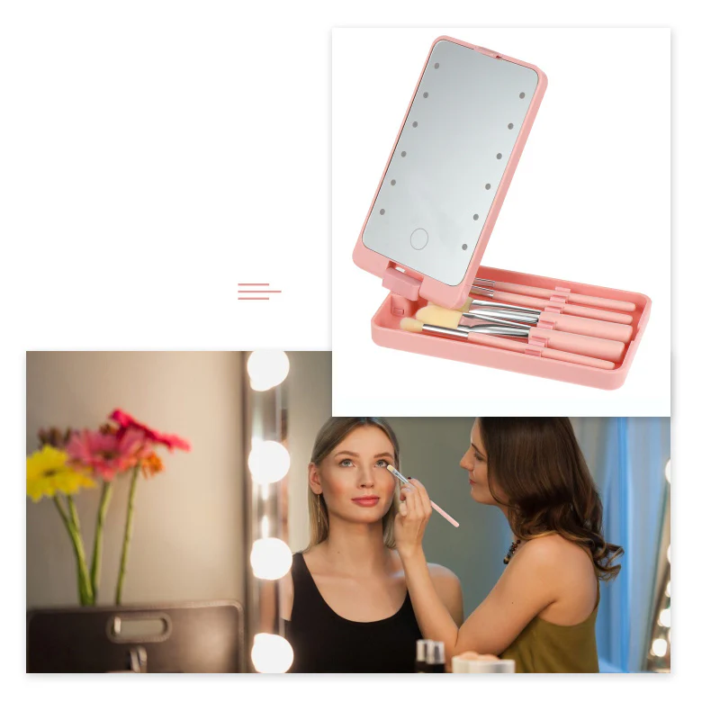 Beauty Box - Espelho Led com 5 pincéis de Maquilhagem - Image 4
