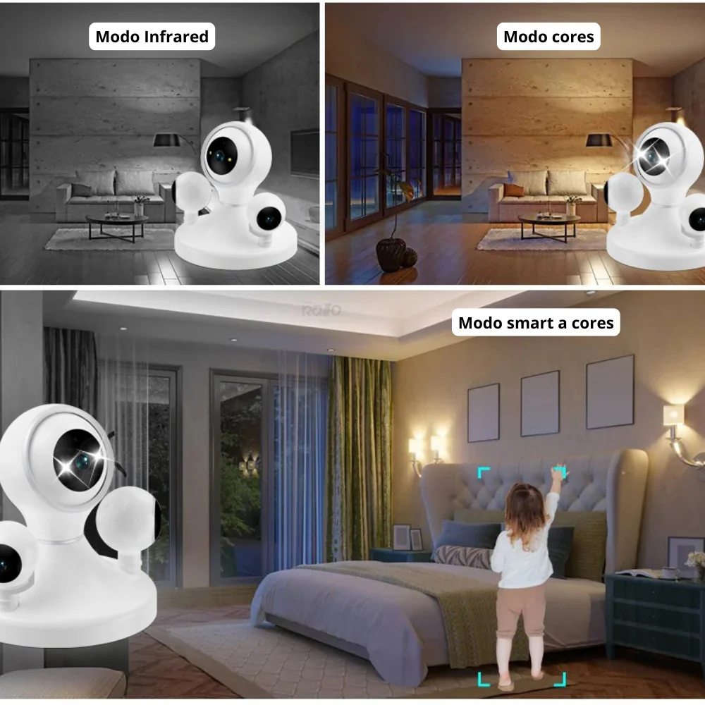 Câmara de Vigilância WiFi 4K Tripla Lente - G916 - Image 5
