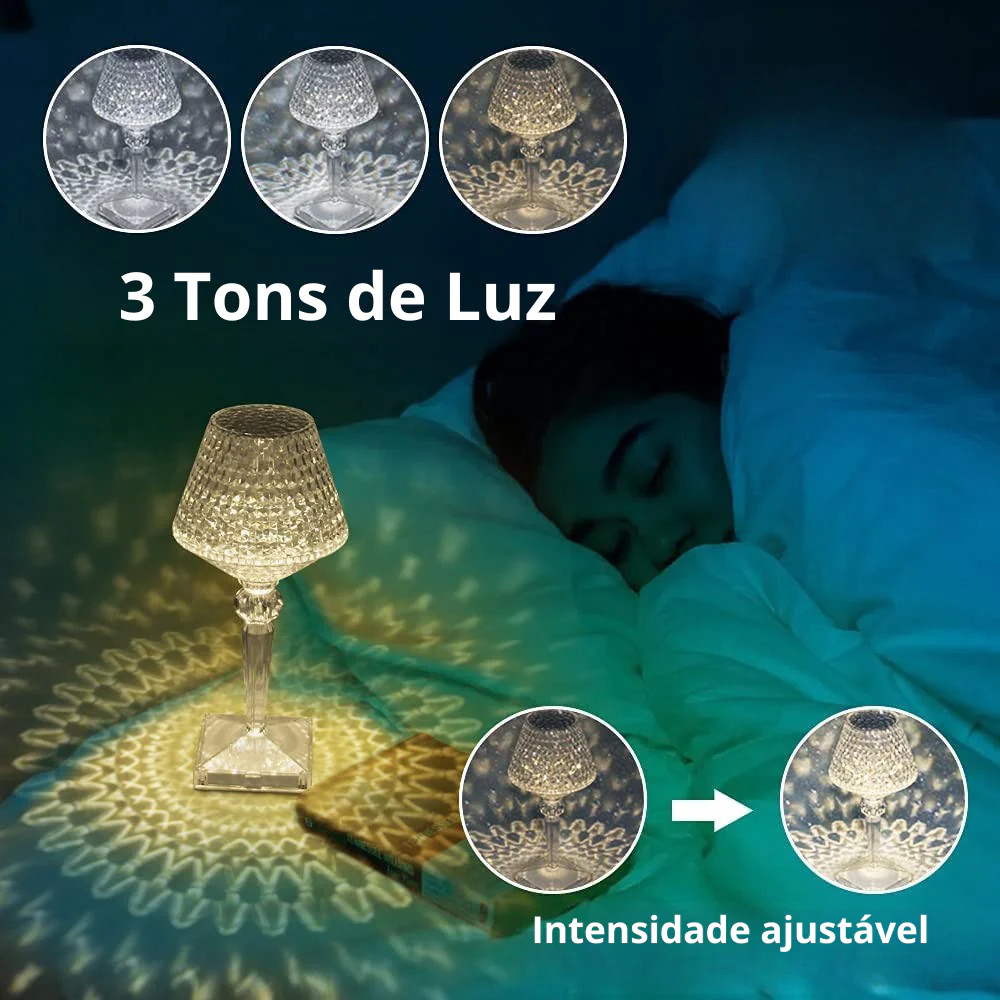 Candeeiro Touch Cristal Recarregável - Q-LED1633 - Image 7