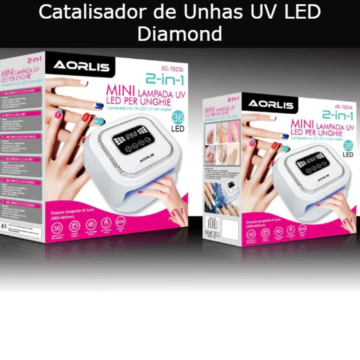 Catalisador de Unhas UV LED Diamond 80W - Image 2
