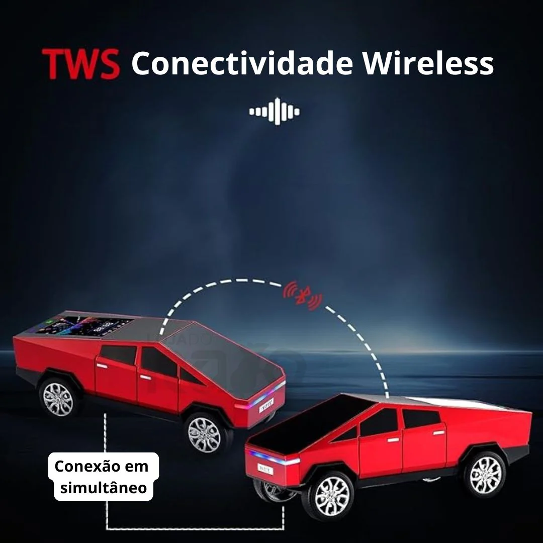 Coluna Bluetooth com Rádio Formato CyberTruck - WS-580 - Image 7