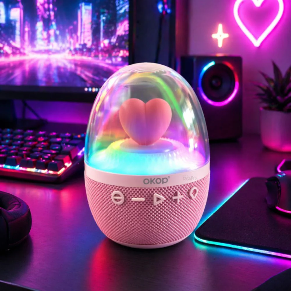 Coluna Bluetooth Heart RGB - KP-830 - Image 4