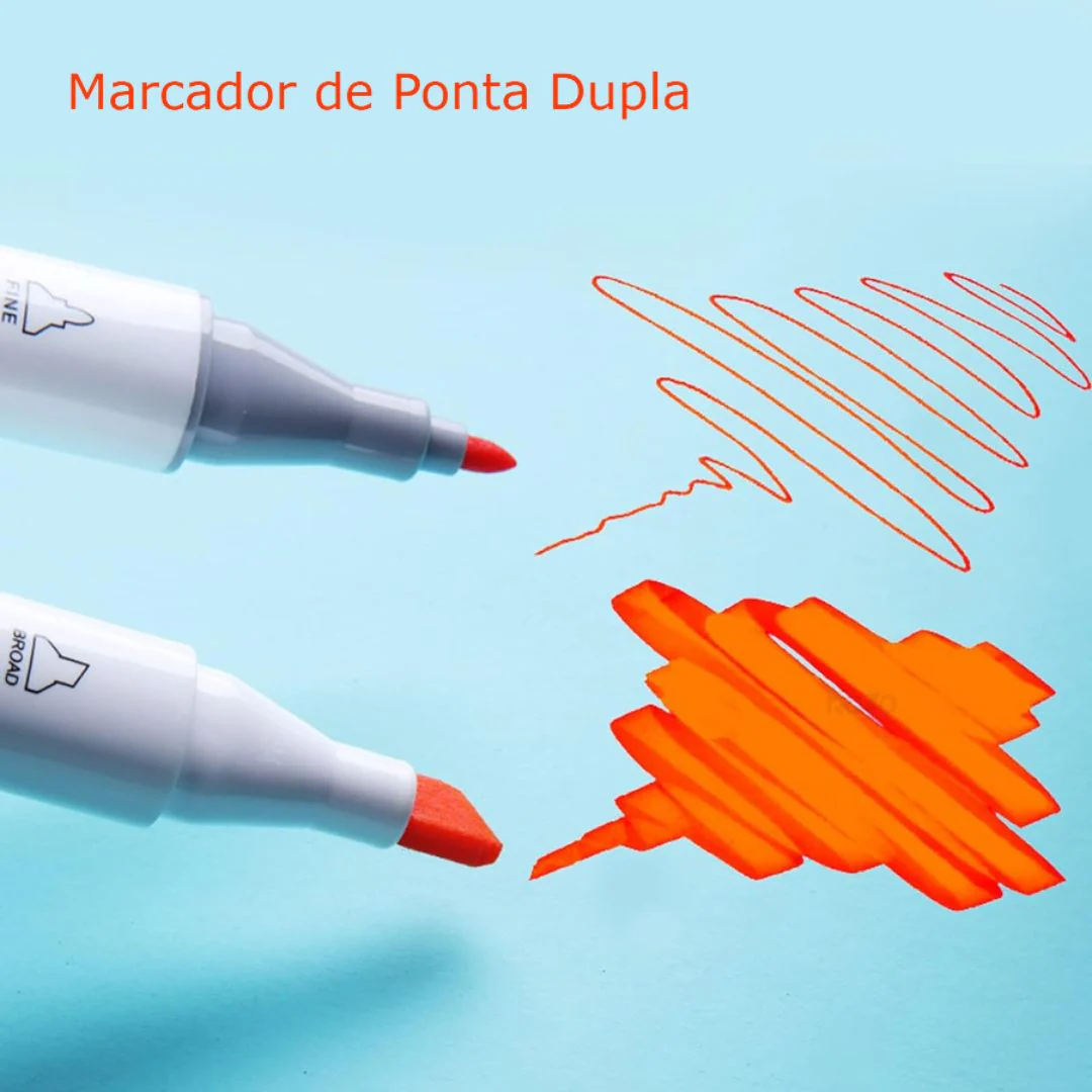 Conjunto de Marcadores de Ponta Dupla - 80 Cores - Image 6