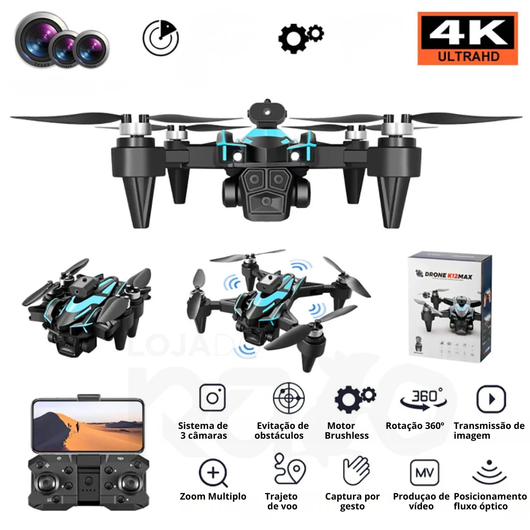Drone K12 Max - Brushless c/ Tripla Câmara - Image 7