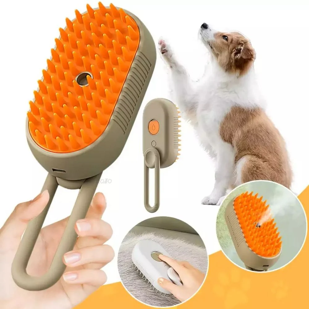 Escova Recarregável Anti Pelo com Spray para Animais