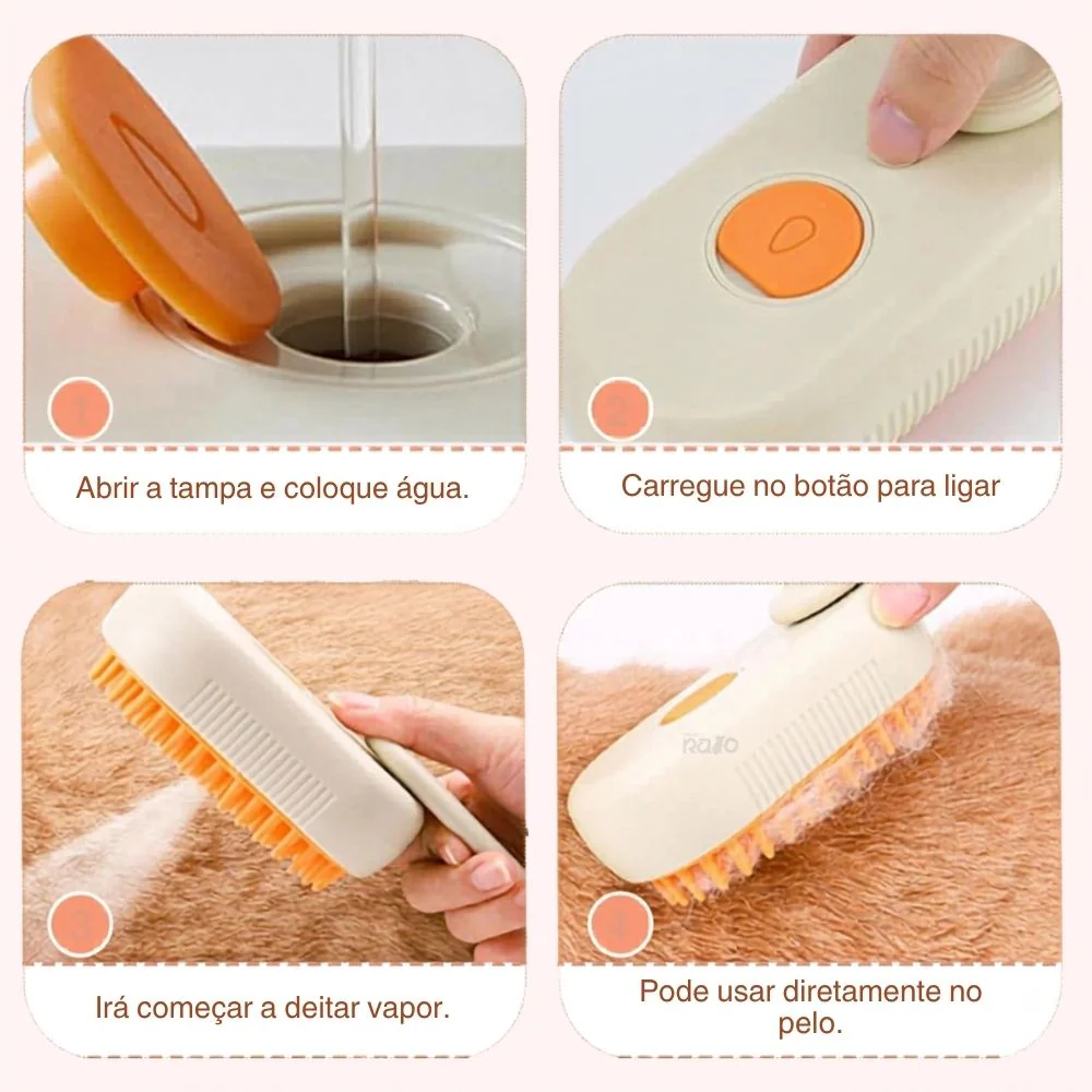 Escova Recarregável Anti Pelo com Spray para Animais - Image 5