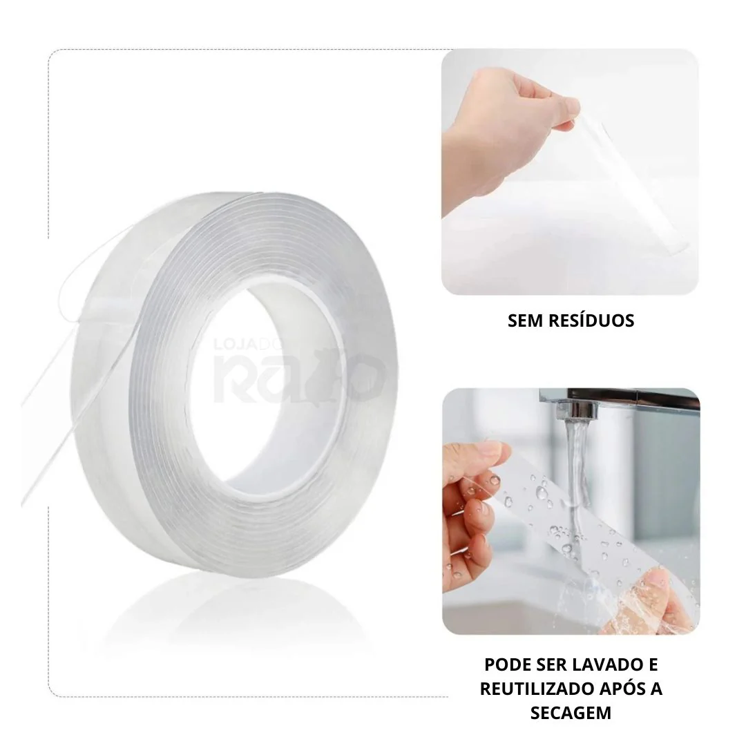 Fita Adesiva Dupla Face Reutilizável – Nano Gel - Image 3