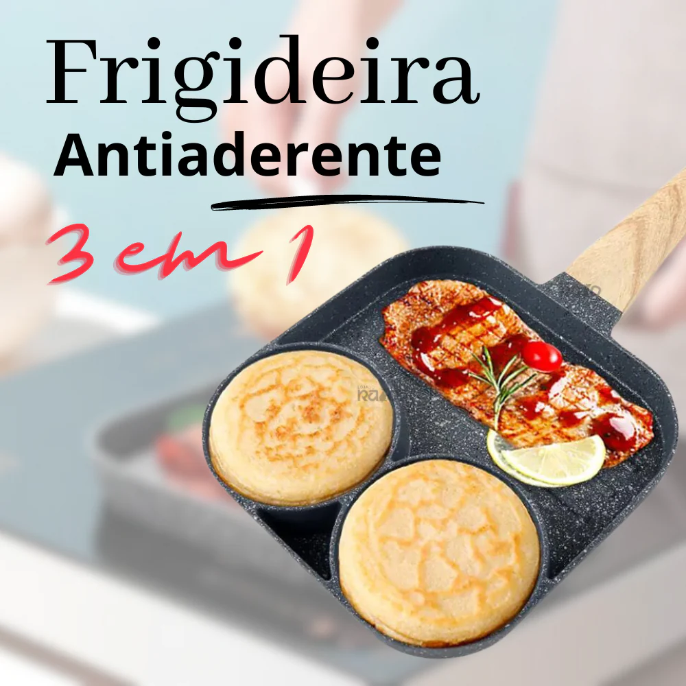 Frigideira Antiaderente 3 em 1