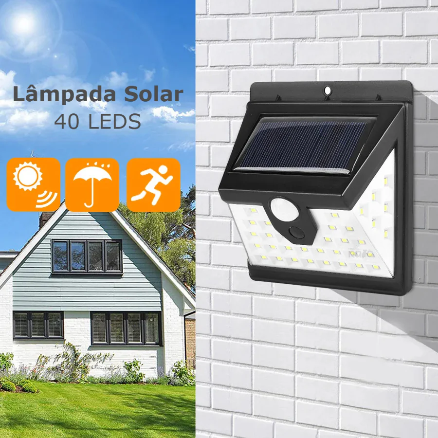 Lâmpada Solar com Sensor de Movimento 40 LEDS - Image 9