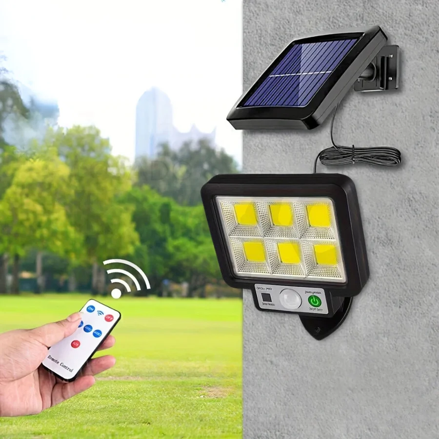 Lâmpada Solar com Sensor e Comando 120LEDS