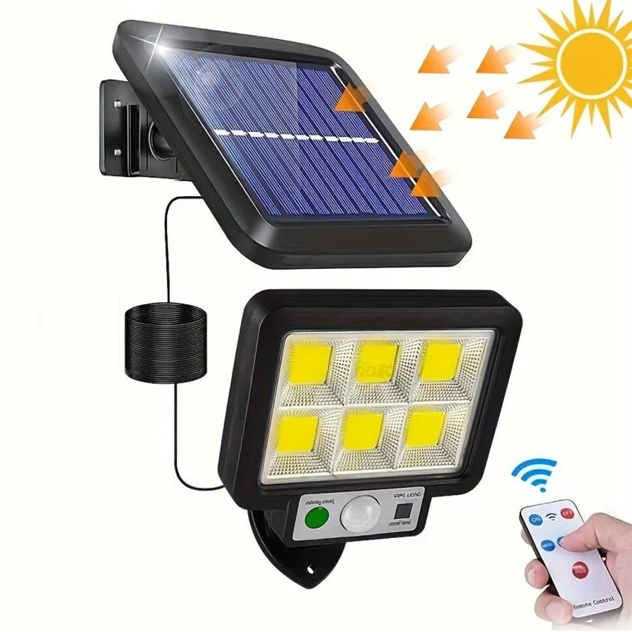 Lâmpada Solar com Sensor e Comando 120LEDS - Image 2