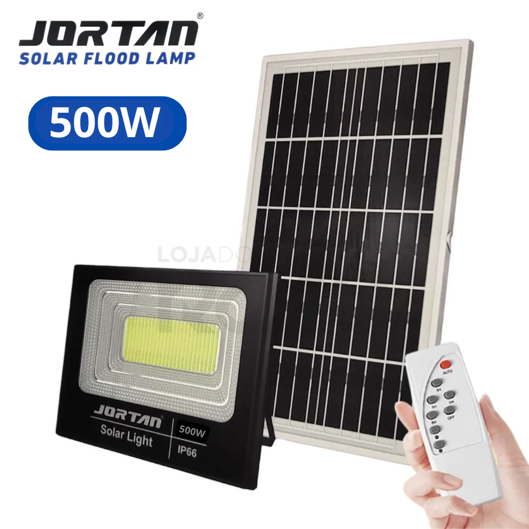 Luz Solar 500W com Painel Solar e Comando
