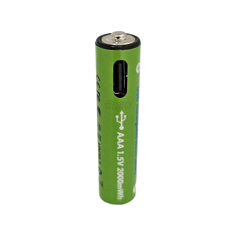 Pack 2 Pilhas Recarregaveis via USB AAA 2000mAh