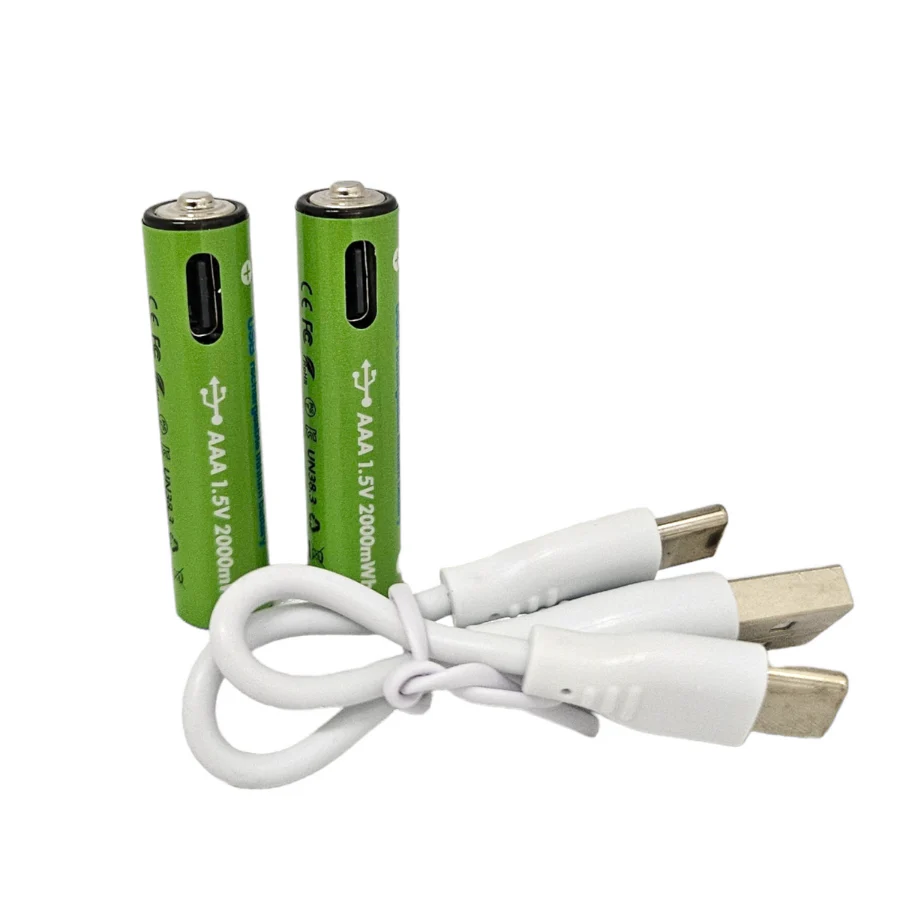 Pack 2 Pilhas Recarregaveis via USB AAA 2000mAh - Image 3