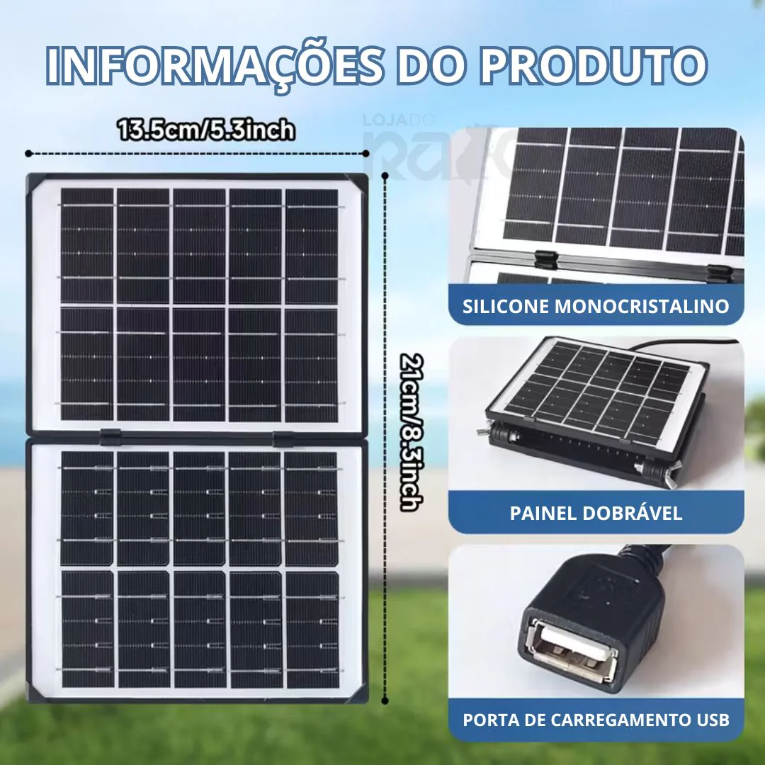 Painel Solar Portátil 4em1 4W 5V - AB-TY257 - Image 8
