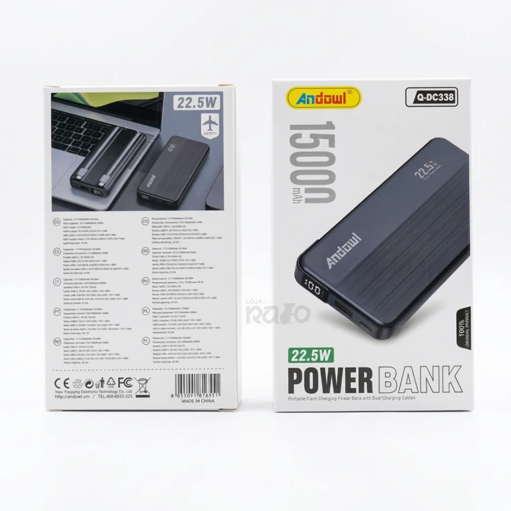 Powerbank 15000mAh 22.5W com Display - Q-DC338 - Image 2