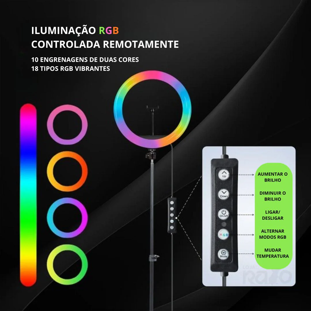 Ring Light RGB 36cm com Tripé – AS-32724 - Image 3