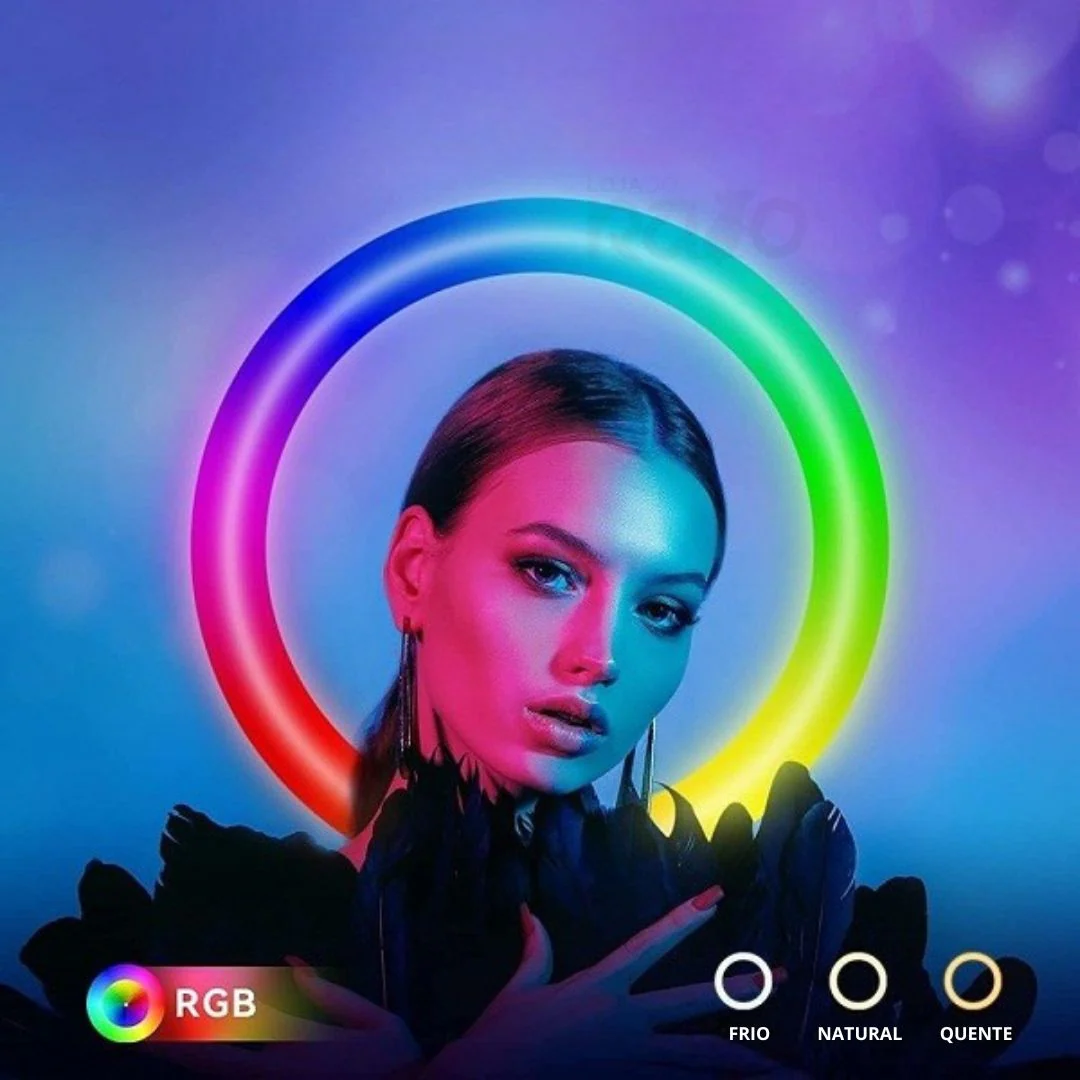 Ring Light RGB 36cm com Tripé – AS-32724 - Image 5