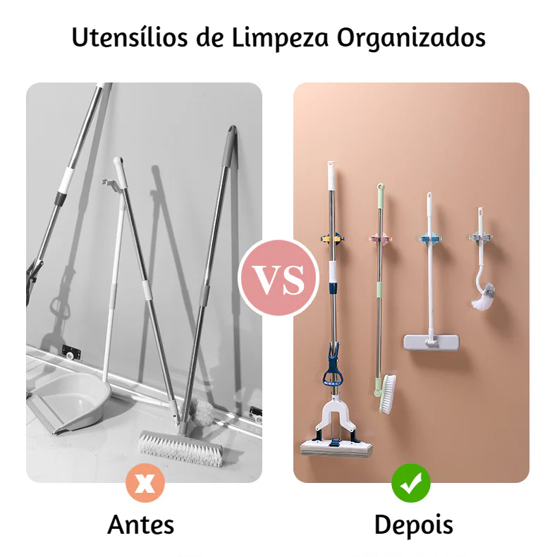 Suporte Organizador para Vassouras Multifuncional - Image 4