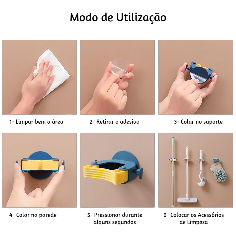 Suporte Organizador para Vassouras Multifuncional - Image 5
