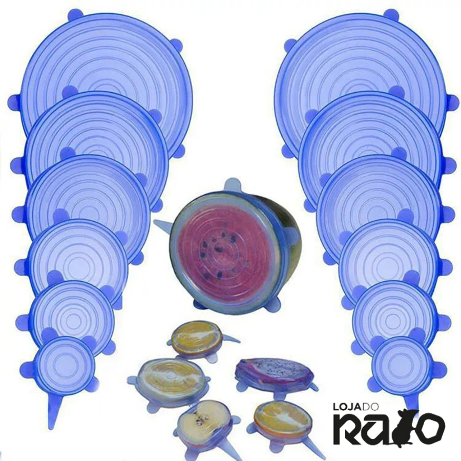 Tampas de Silicone Ecológicas Reutilizáveis - 6pcs - Image 3