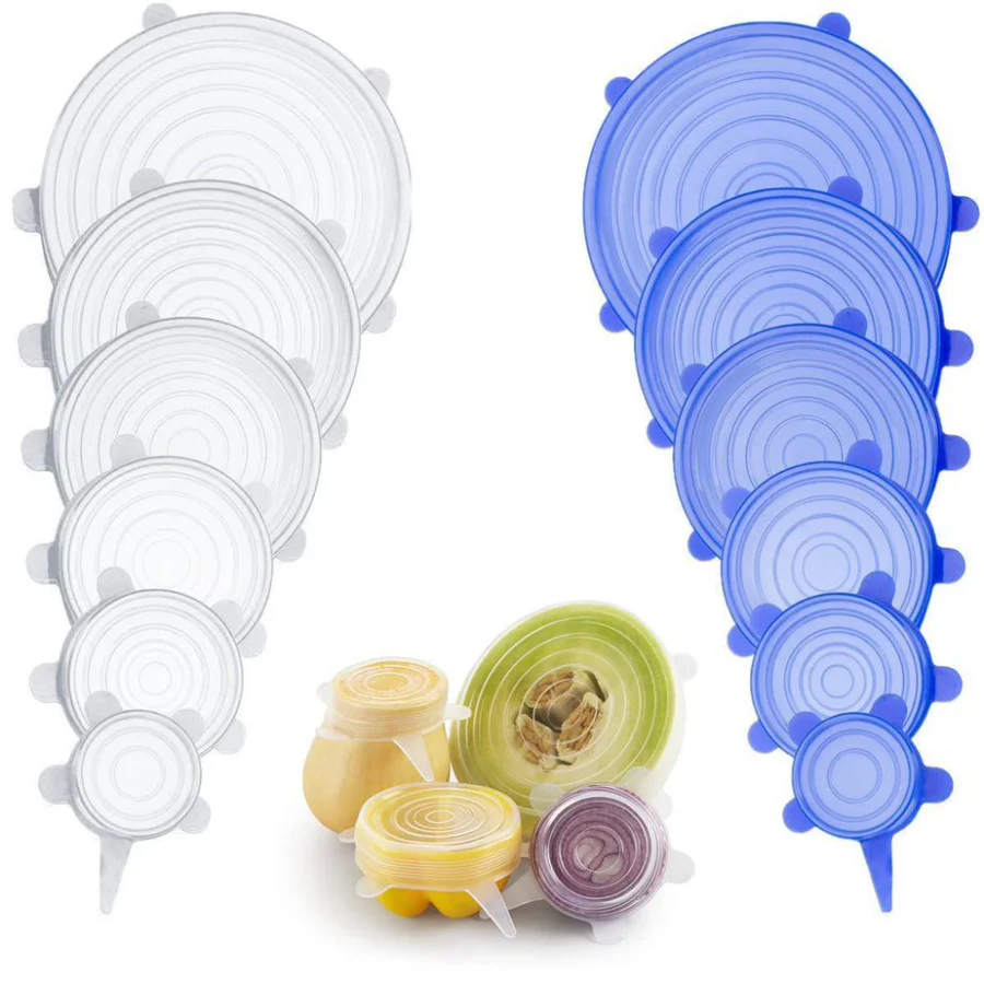 Tampas de Silicone Ecológicas Reutilizáveis - 6pcs - Image 6