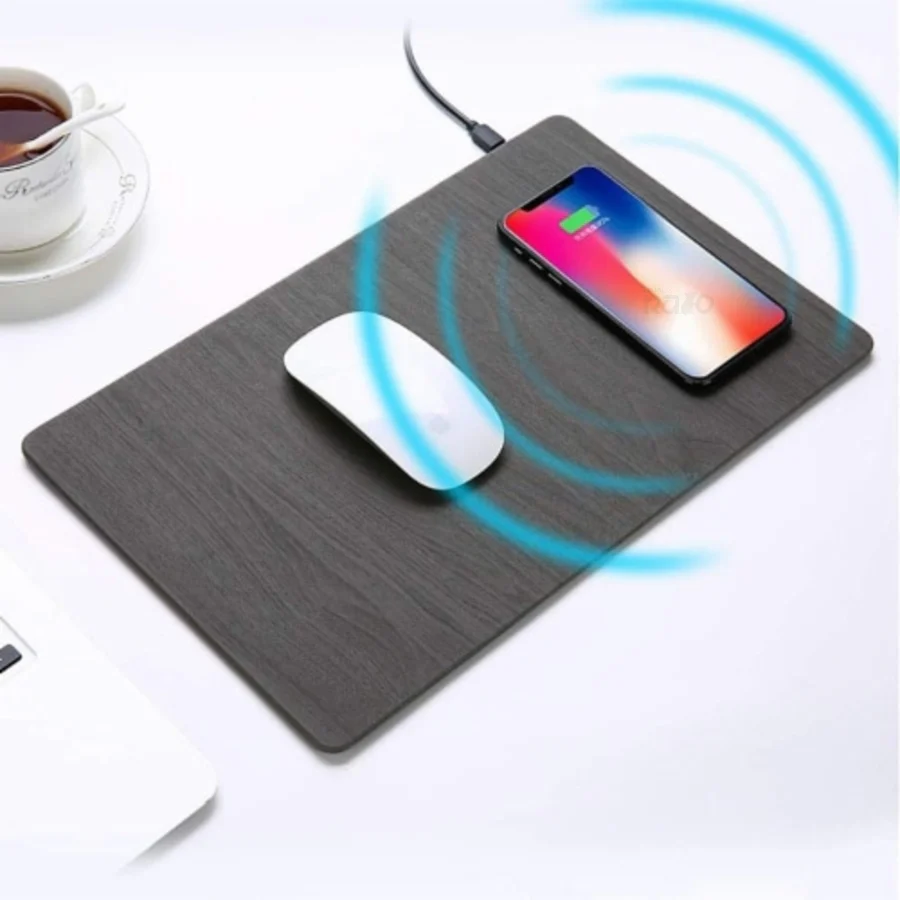 Tapete de Rato Wood com Carregamento Wireless